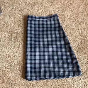 Navy plaid skirt